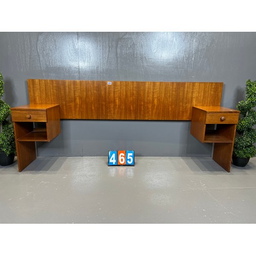 465 - Mid century teak bedside cabinet /headboard