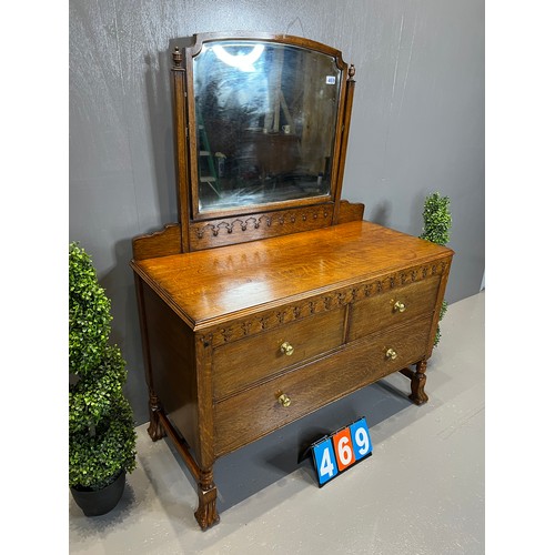 469 - Antique oak dressing table