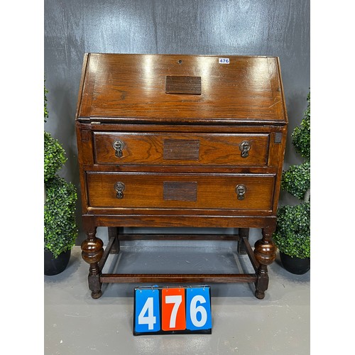 476 - Antique oak bureau