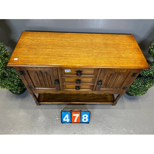 478 - Old charm style small sideboard linenfold front