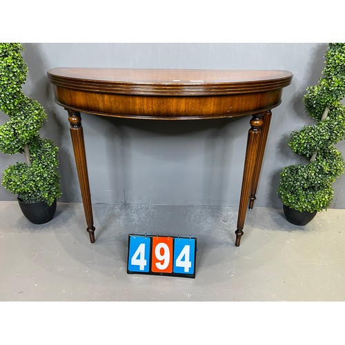 494 - Regency inlaid 1/2 moon table