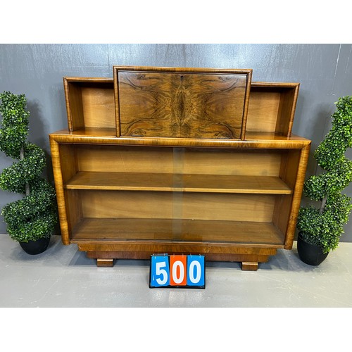 500 - Art deco walnut bureau/ display