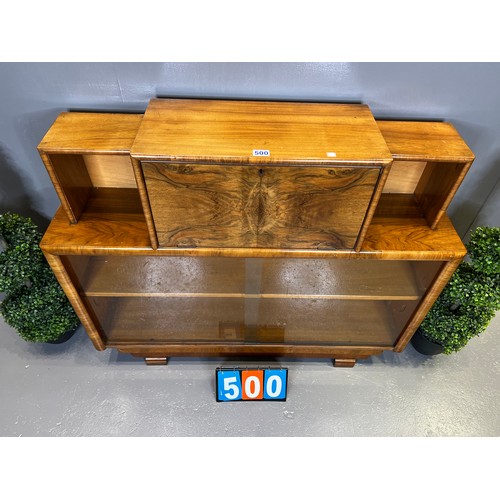 500 - Art deco walnut bureau/ display