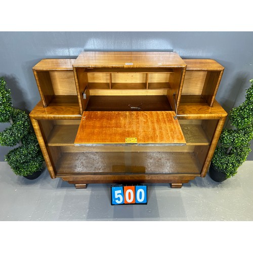 500 - Art deco walnut bureau/ display