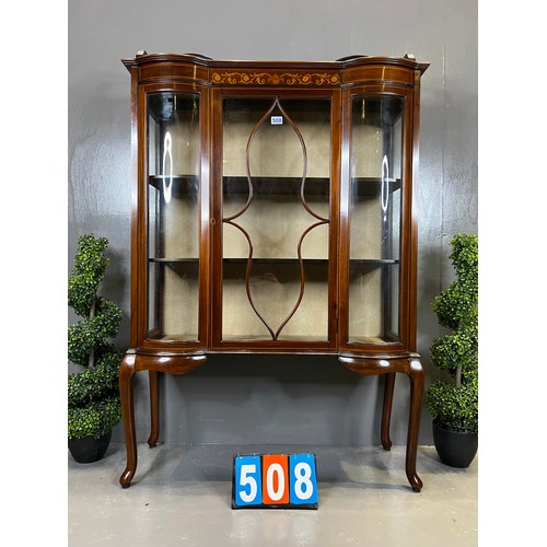 508 - Edwardian inlaid mahogany display cabinet