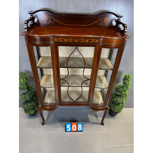 508 - Edwardian inlaid mahogany display cabinet