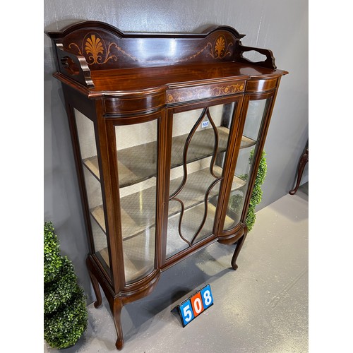 508 - Edwardian inlaid mahogany display cabinet