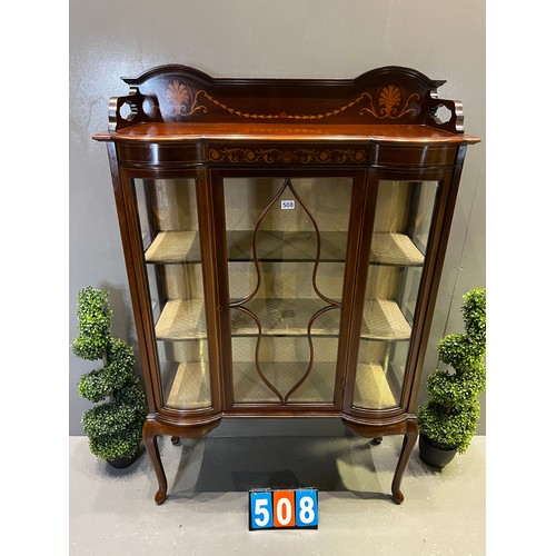 508 - Edwardian inlaid mahogany display cabinet