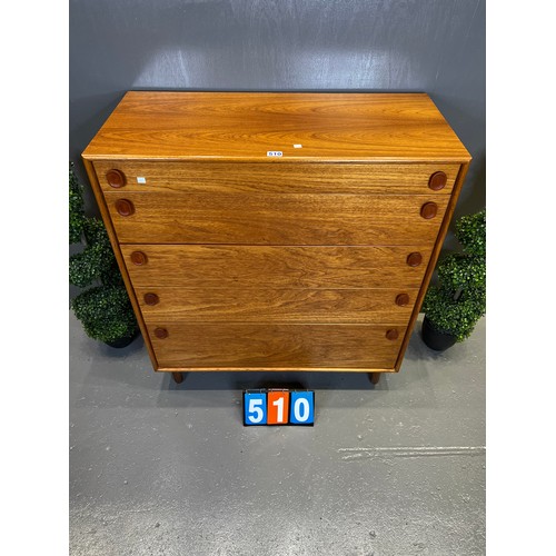 510 - Meredew mid century chest of 6 drawers