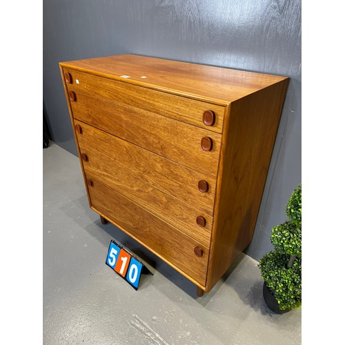 510 - Meredew mid century chest of 6 drawers