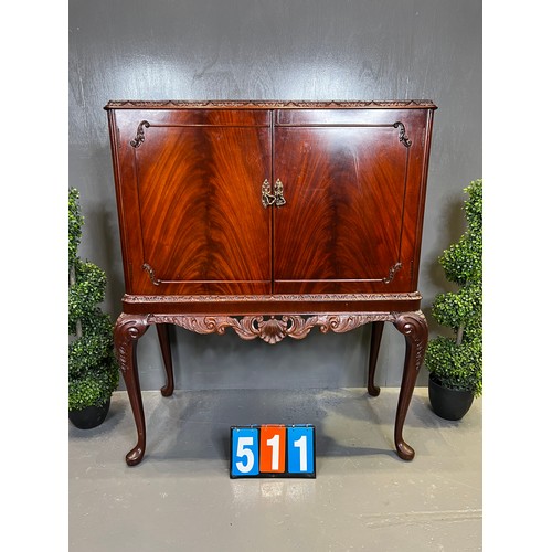 511 - Queen Anne leg cocktail cabinet