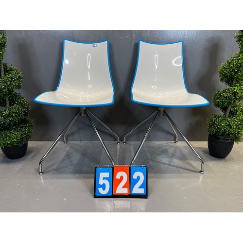 522 - Pair of Italian zebra designer chairs