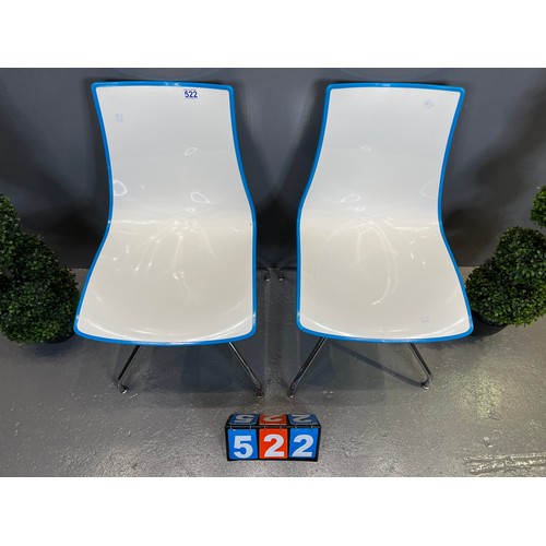 522 - Pair of Italian zebra designer chairs