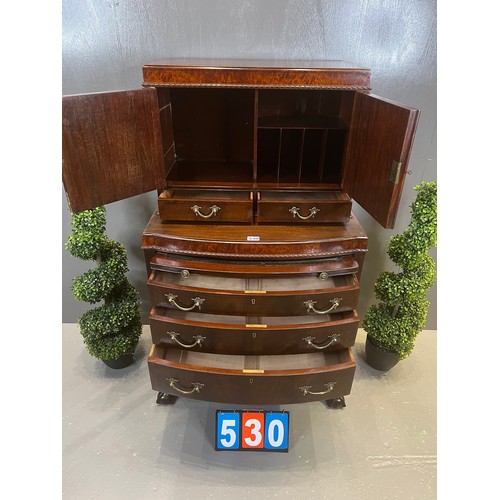 530 - Warning & gillows Edwardian mahogany desk superb