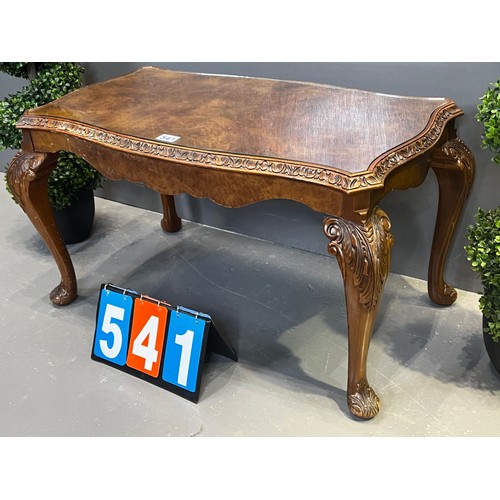 541 - Burr walnut serpentine coffee table