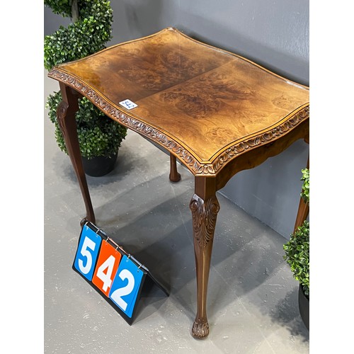 542 - Burr walnut serpentine coffee table