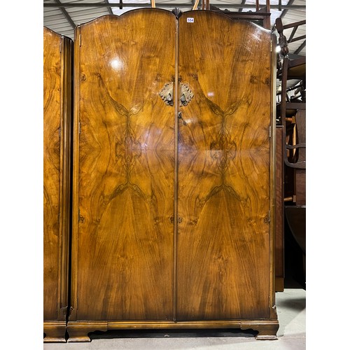 554 - Walnut double wardrobe