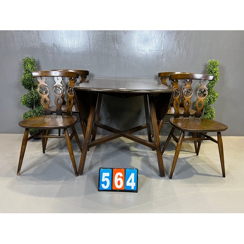 564 - Ercol table & 4 chairs