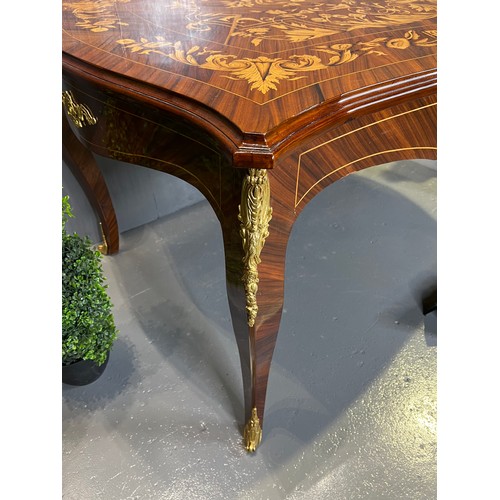 567 - Large marquetry inlaid French dining table / centre table