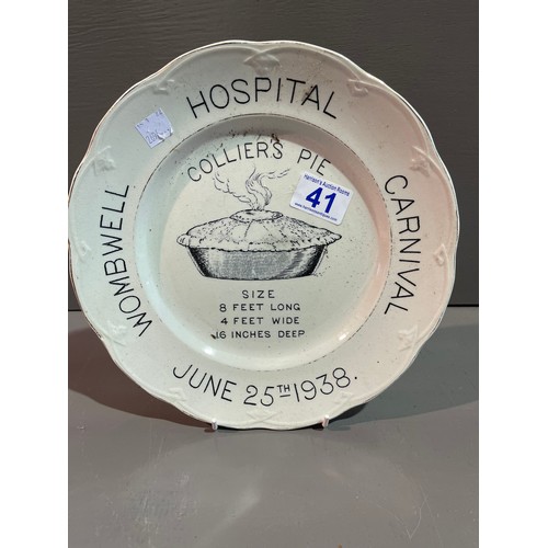 41 - June 25th 1938 Wombwell Hospital carnival pie plate