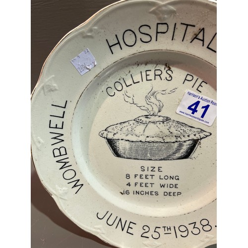 41 - June 25th 1938 Wombwell Hospital carnival pie plate