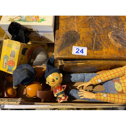 24 - Box old toys woody etc