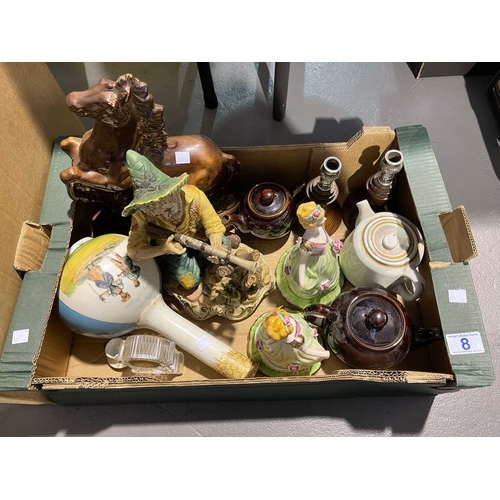 8 - 3 Boxes collectables pottery