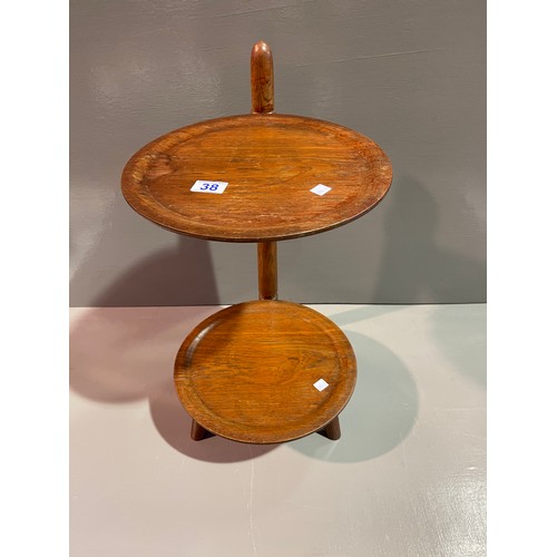 38 - Retro teak 2 tier coffee table