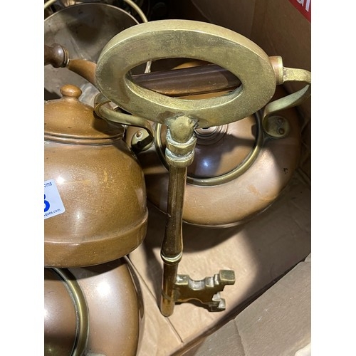 53 - Box copper kettles