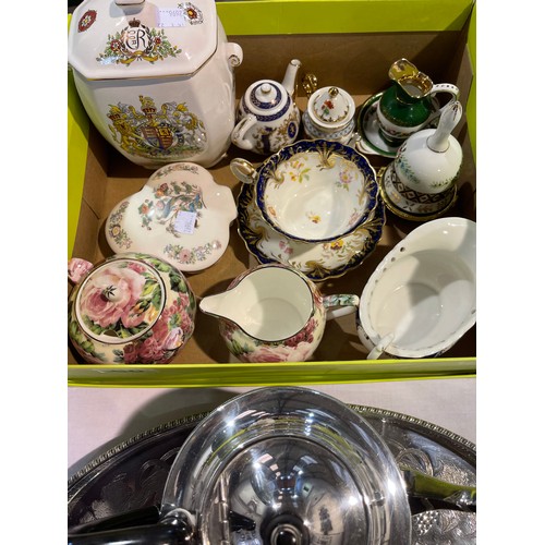 60 - Box collectables and plated tea set