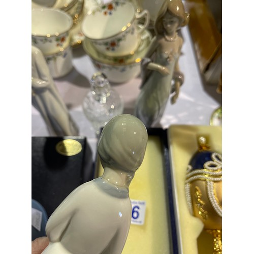 66 - Lladro figure, Wedgewood bells etc