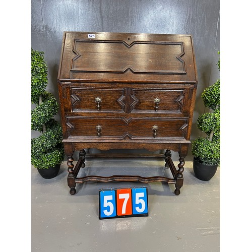 575 - Oak barley twist bureau