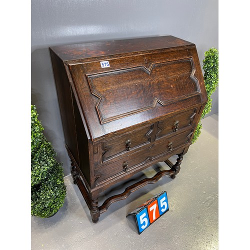 575 - Oak barley twist bureau