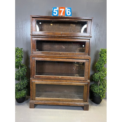 576 - Globe Wernicke style oak bookcase (wormed)