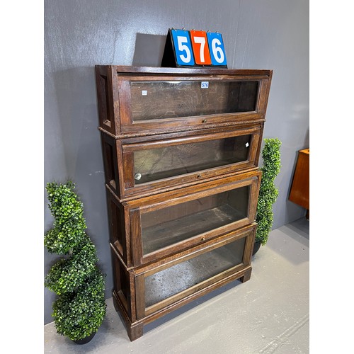 576 - Globe Wernicke style oak bookcase (wormed)