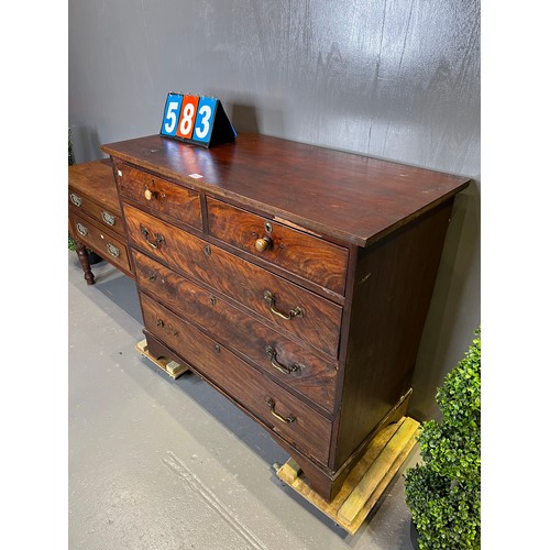 583 - Georgian mahogany chest A/F