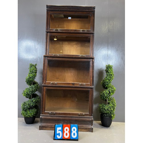 588 - Oak globe Wernicke style bookcase A/F