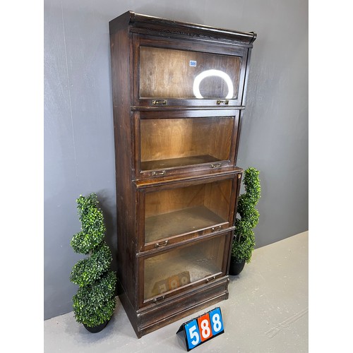 588 - Oak globe Wernicke style bookcase A/F