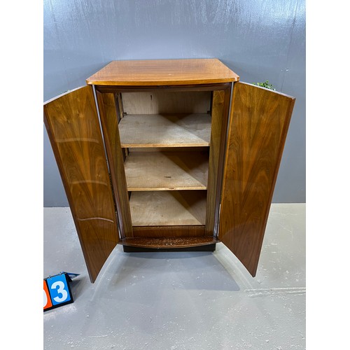 593 - Art deco design walnut 2 door cabinet