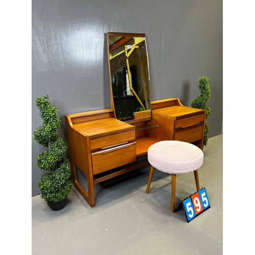 595 - Rare mid century teak dressing table rare model (in Danish style)