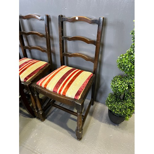 596 - Set of 4 kitchen chairs + pair of Edwardian chairs