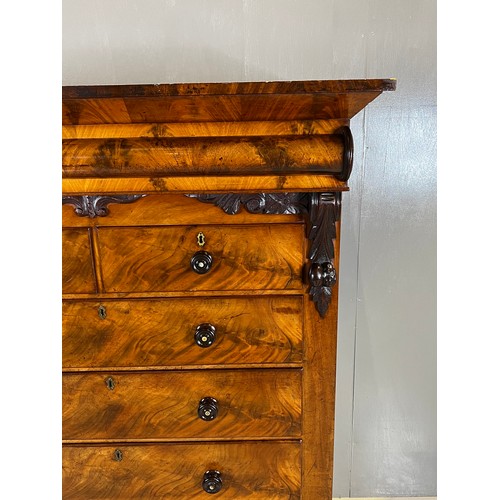 597 - Victorian mahogany tall impressive chest of drawers (66