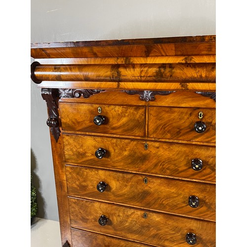 597 - Victorian mahogany tall impressive chest of drawers (66