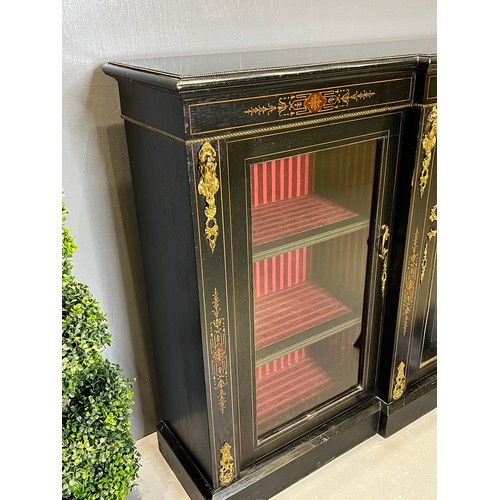 603 - Victorian breakfront credenza with gilt ormalou mounting