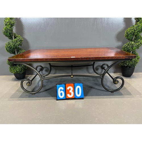 630 - French metal base coffee tables