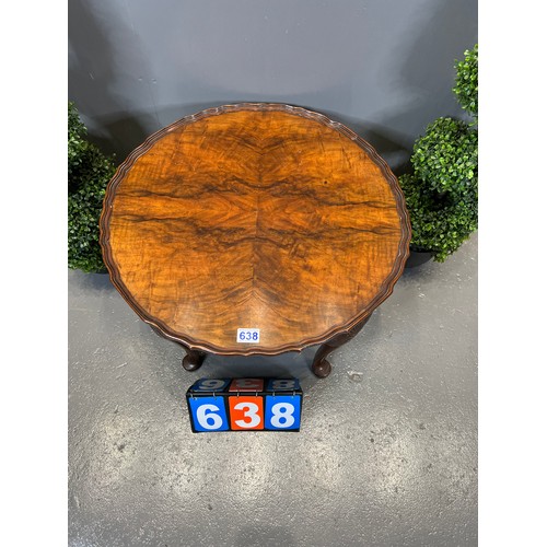 638 - Walnut pie crust edge coffee table