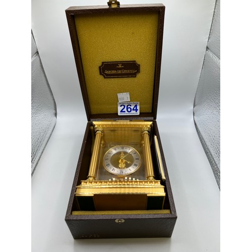 264 - Jaeger-le coultre brass carriage clock in original box