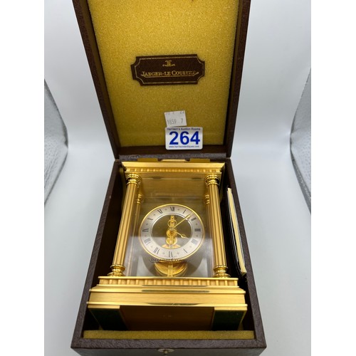 264 - Jaeger-le coultre brass carriage clock in original box