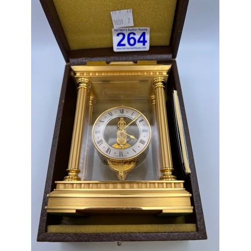 264 - Jaeger-le coultre brass carriage clock in original box