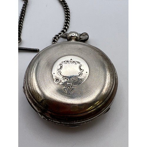 265 - Silver pocket watch & chain